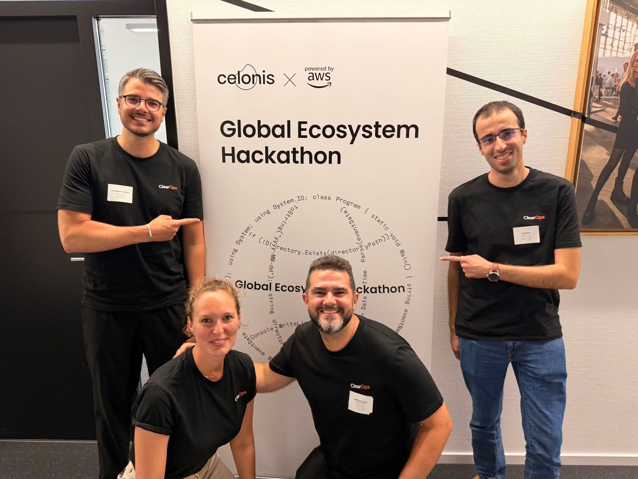 ClearOps team at the Celonis x AWS Global Ecosystem Hackathon