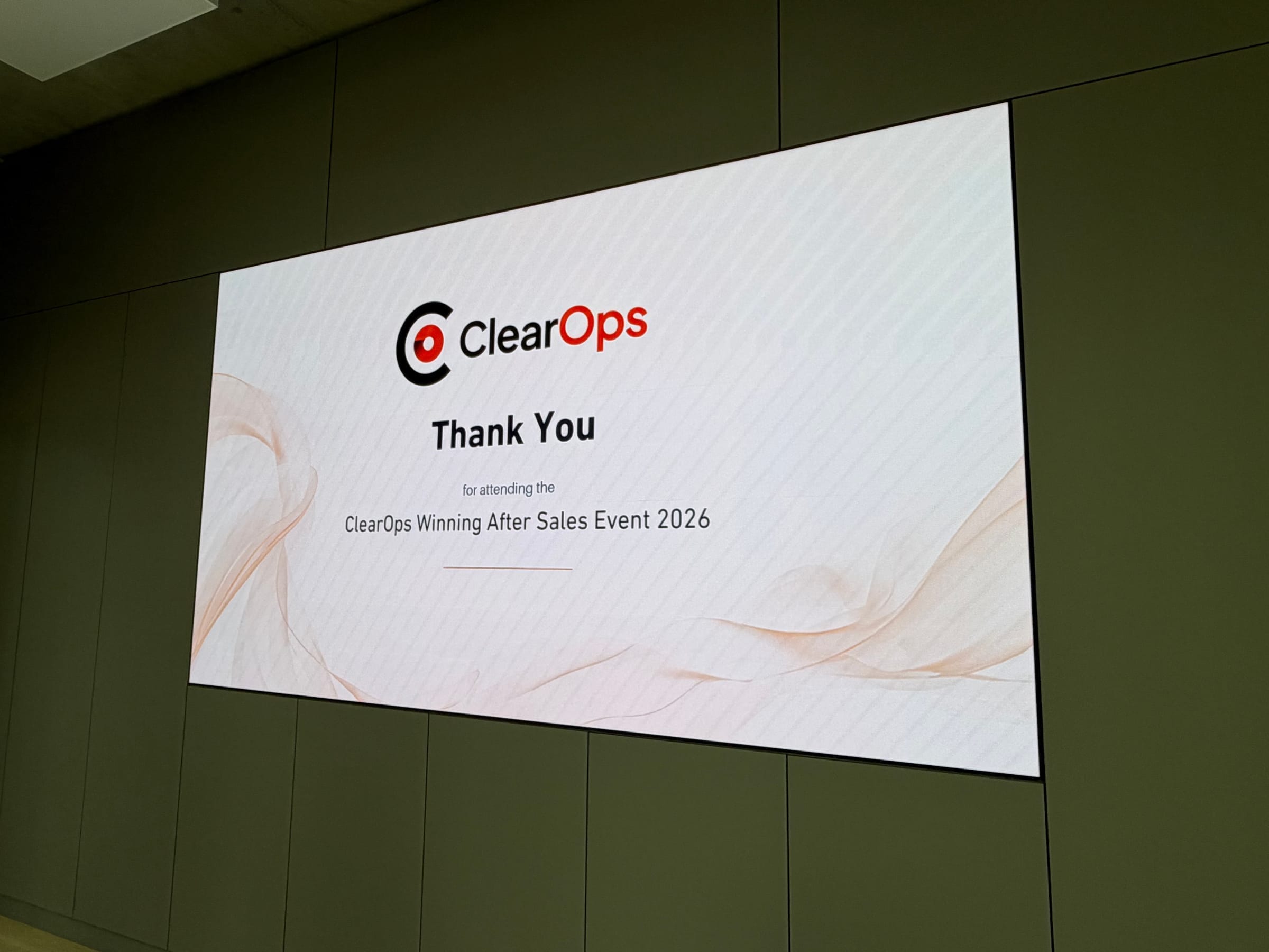 Closing thank-you slide at the Winning After Sales Forum