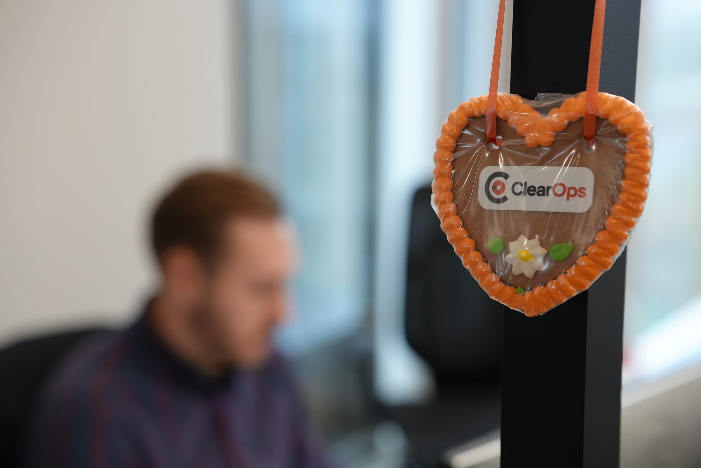 ClearOps Lebkuchenherzen with team branding, a nod to the team's German roots